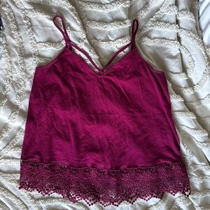 Express Women's Berry V Neck Tank